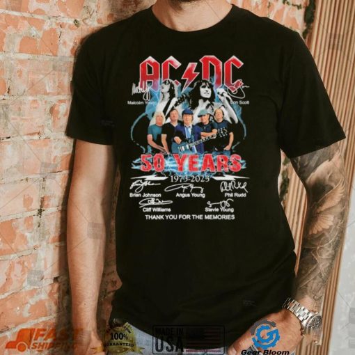 acdc 50 years team music thank you for the memories shirt