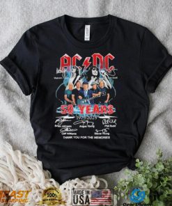 acdc 50 years team music thank you for the memories shirt