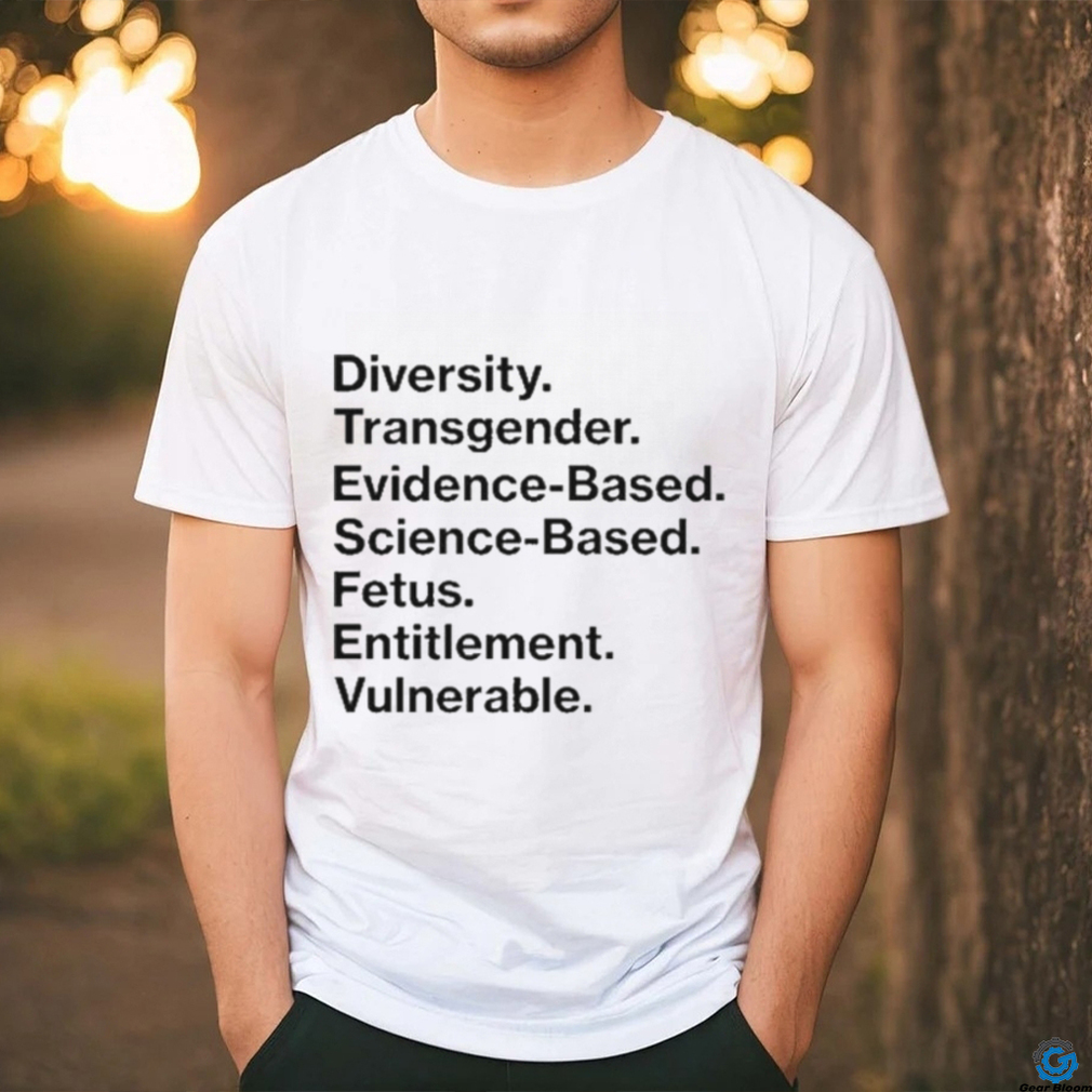 Diversity Transgender Evidence Based Science Based Fetus Entitlement Vulnerable Shirt