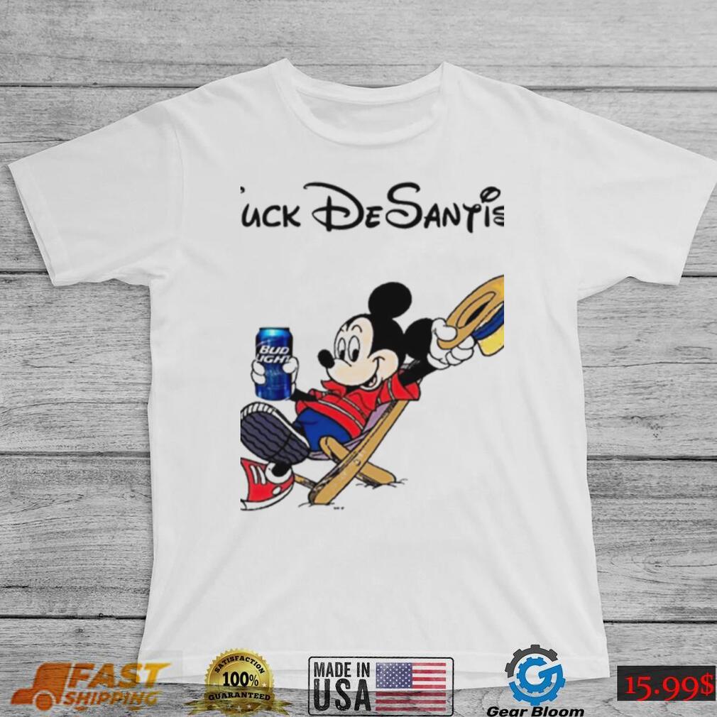 Mickey Mouse with Bud Light beer fuck De Santis shirt