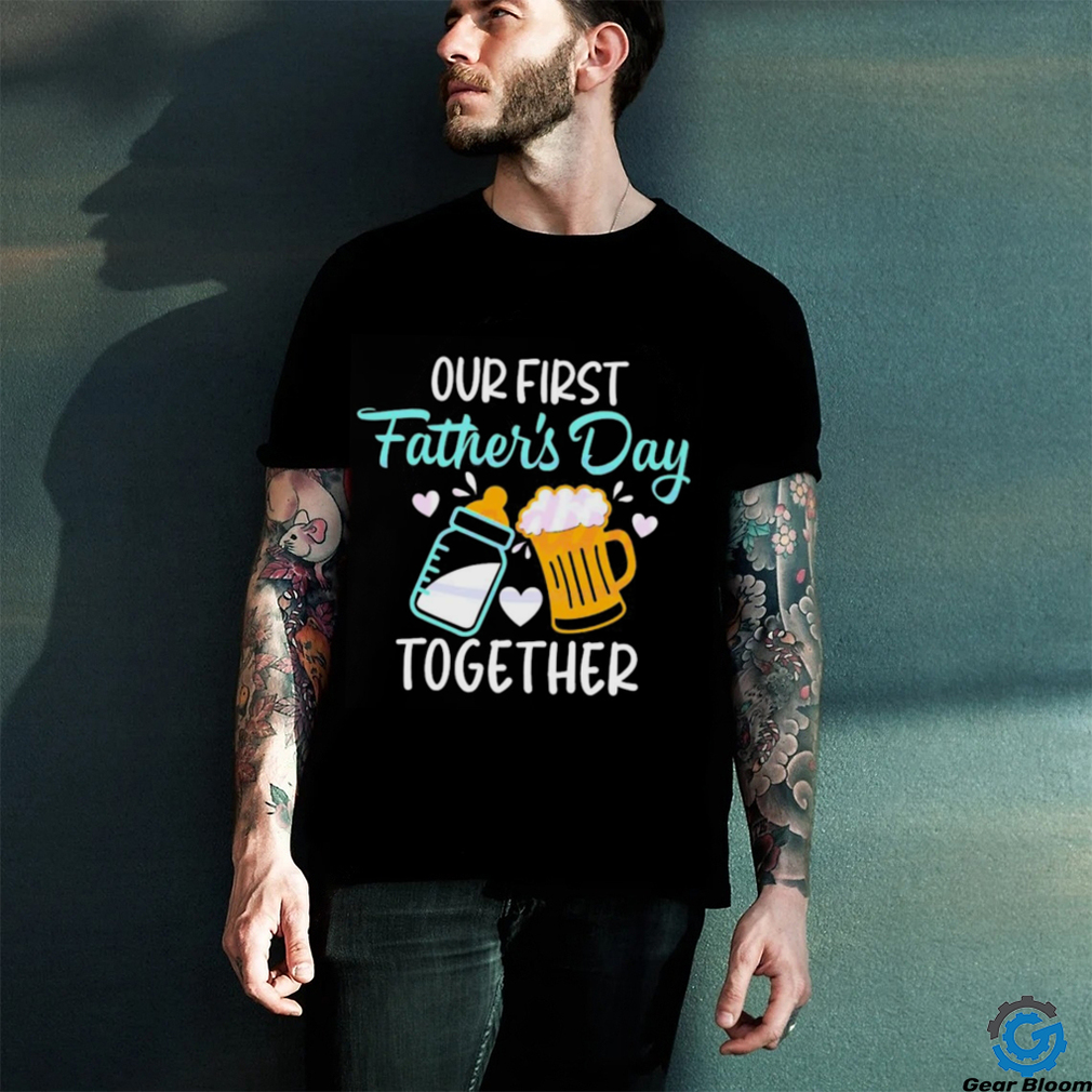 Our First Fathers Day Father and Baby Shirt