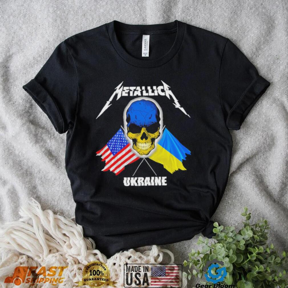 Skull Metallica American Ukraine flag 2023 shirt