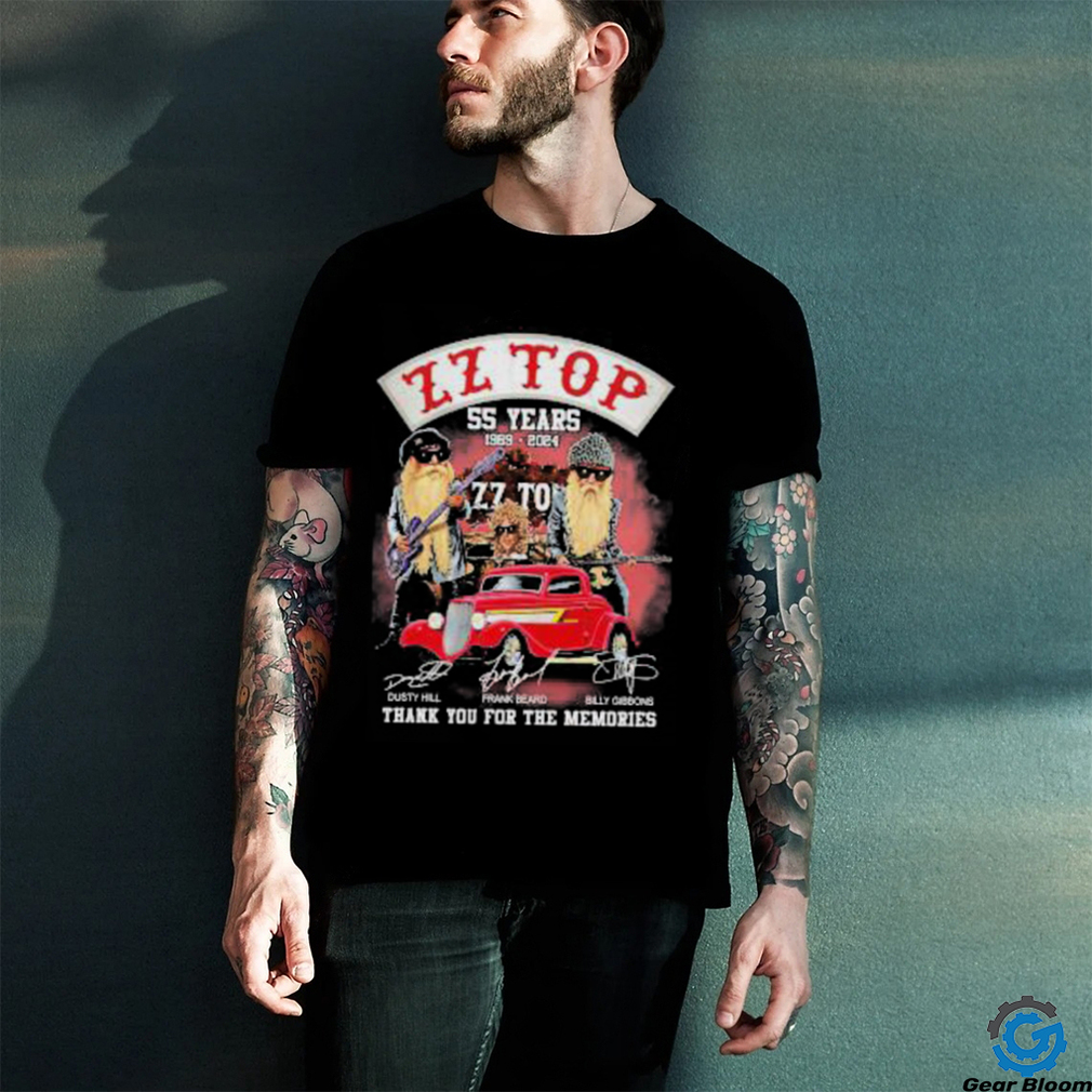 ZZ Top 55 years 1969 – 2024 signatures thank you for the memories shirt ...