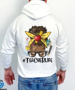 Afro Messy Bun Teacher Life, Back To School Supplies T Shirt