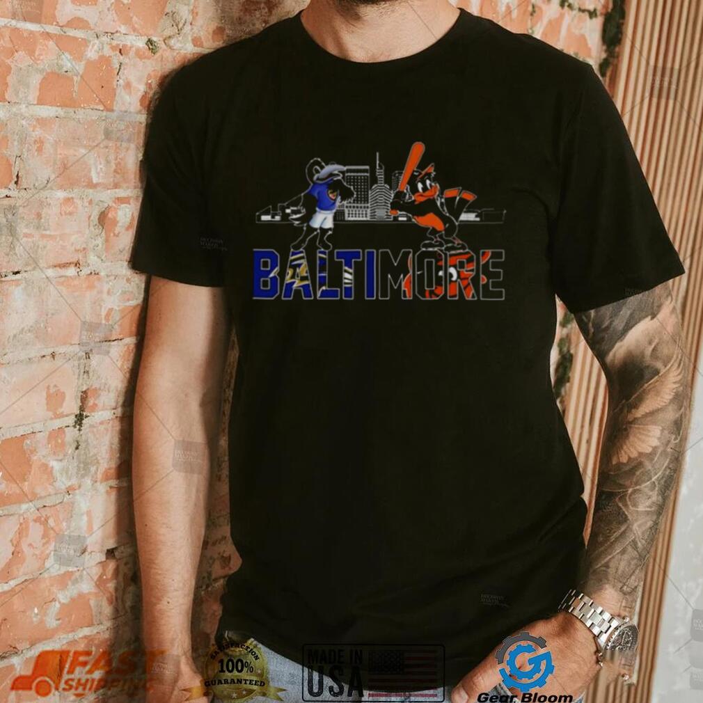 Baltimore Ravens And Baltimore Orioles Mascot Skyline shirt