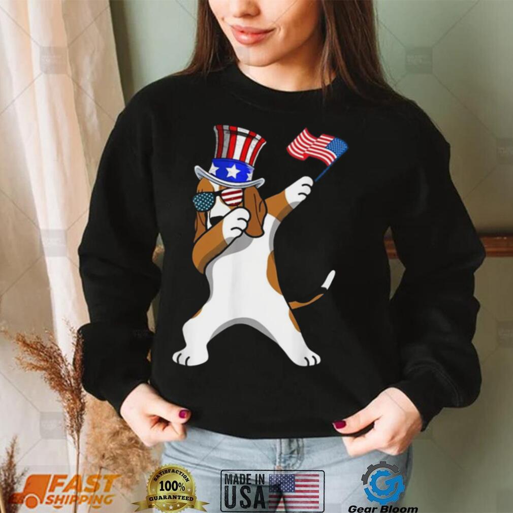 Beagle Dabbing Dog Dad 4th Of July Shirt