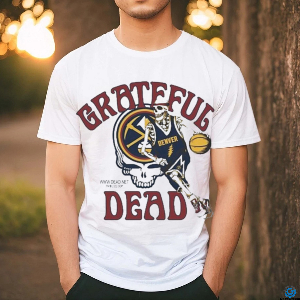 Grateful Dead Denver Nuggets Skull Skeleton Shirt