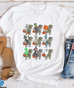 Halloween Skeleton Zombie Riding Mummy T Rex Vampire Boys T Shirt