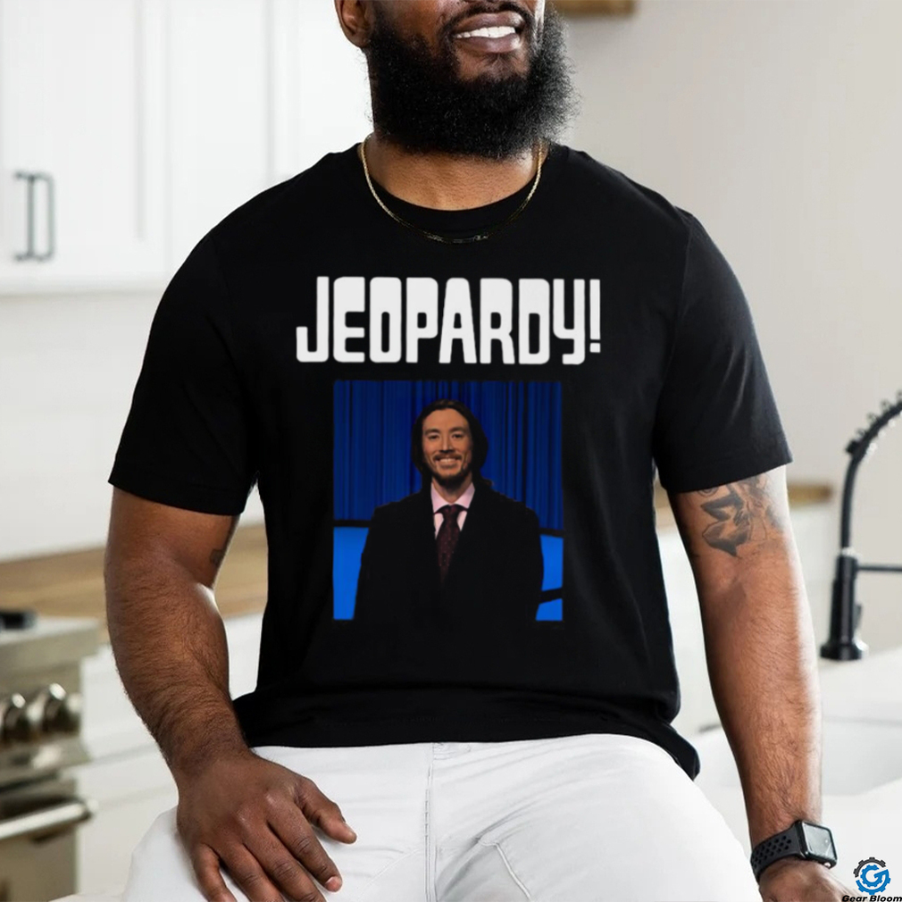 Michael Vallely Wearing Jeopardy Michael Vallely Shirt