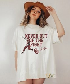 Oklahoma Sooners Softball Kinzie Hansen never out of the fight signature 2023 shirt