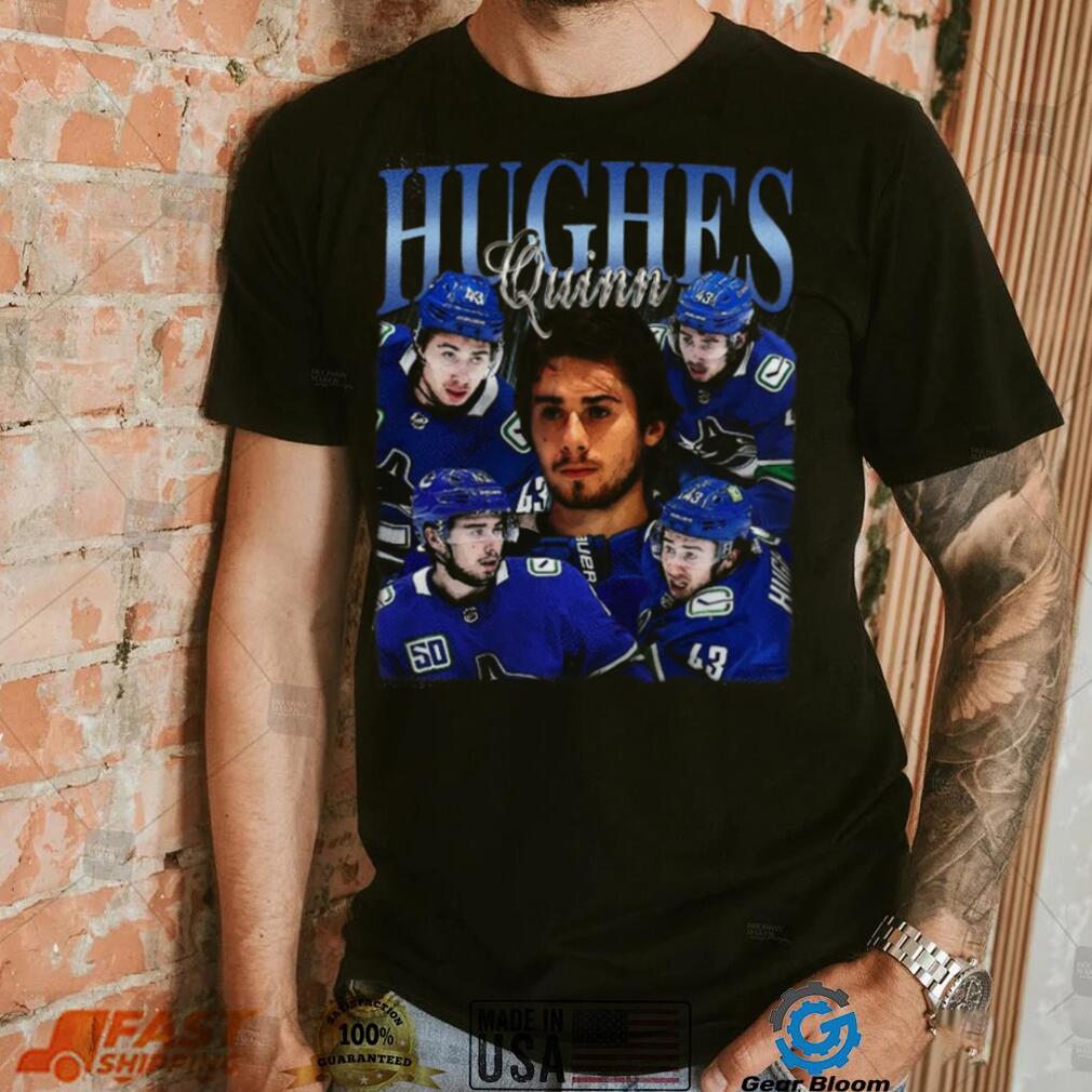 Quinn Hughes Vintage Washed Shirt Hockey Homage Graphic Unisex T Shirt Ice Hockey Professional Championship Sport Fans Tee Gift T shirt
