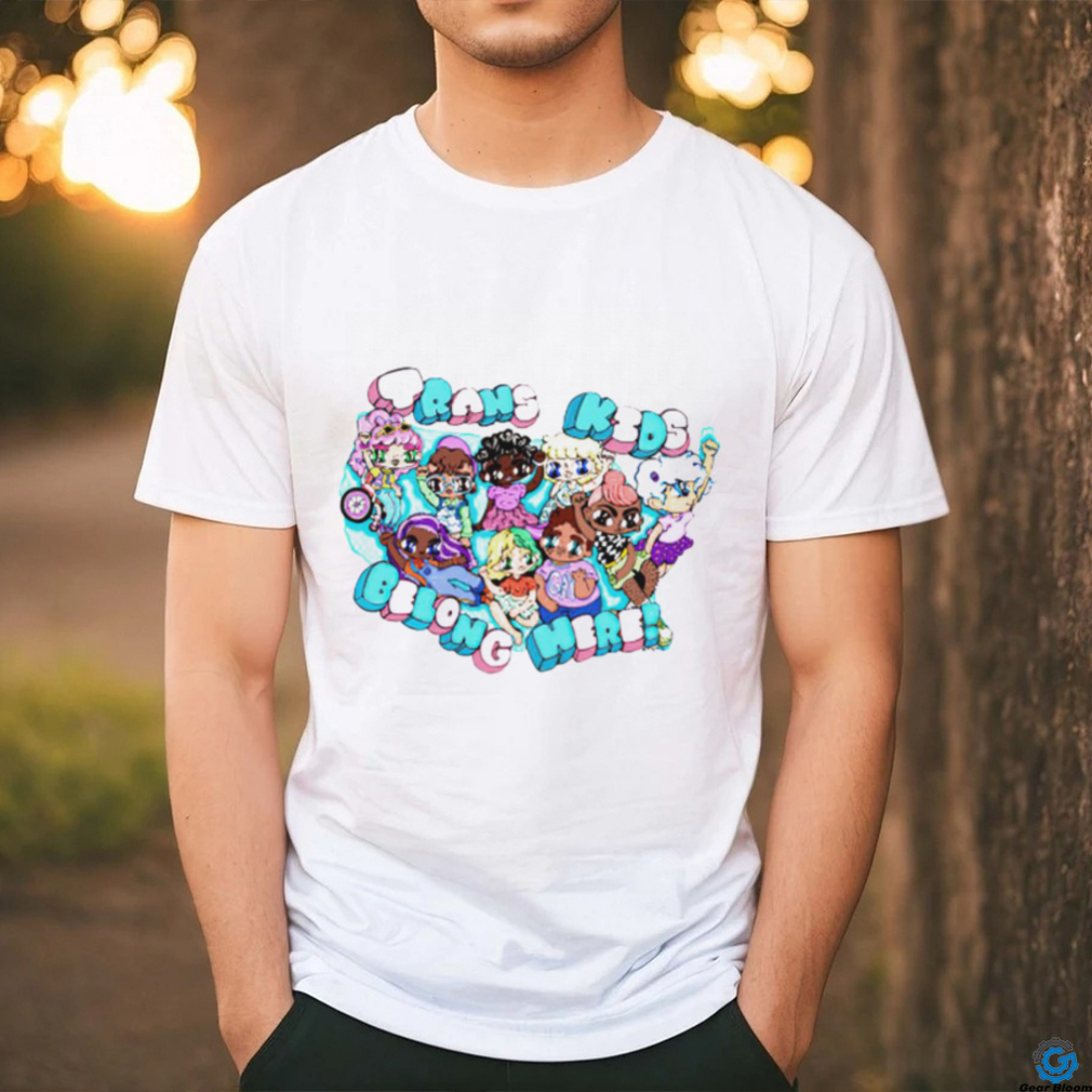 Trans Kids belong here logo shirt