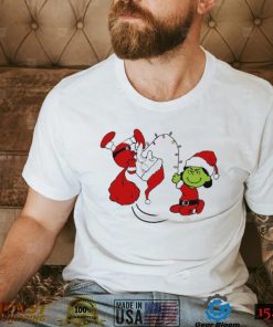 Charlie Brown Santa claus and Lucy Van Pelt grinch christmas shirt