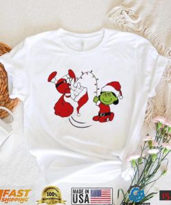 Charlie Brown Santa claus and Lucy Van Pelt grinch christmas shirt