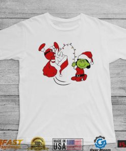 Charlie Brown Santa claus and Lucy Van Pelt grinch christmas shirt