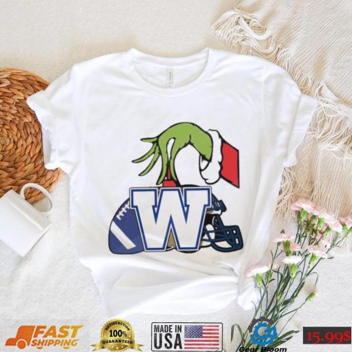 Grinch Hand New Release Winnipeg Blue Bombers Canadian Football League Shirt