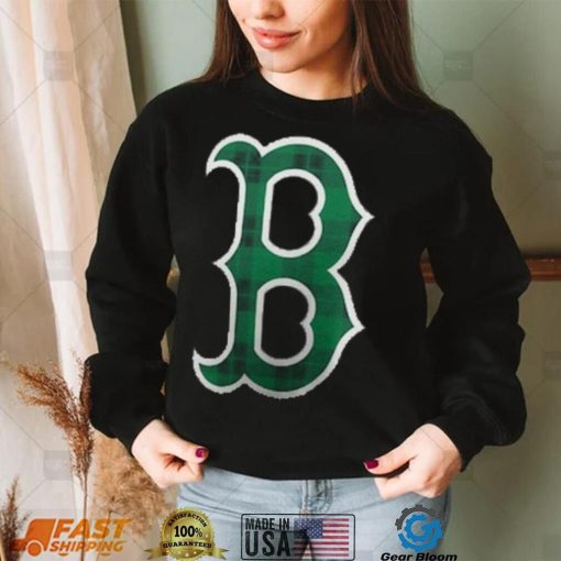 Men’s Boston Red Sox Fanatics Branded Black Emerald Plaid Personalized Name & Number T Shirt