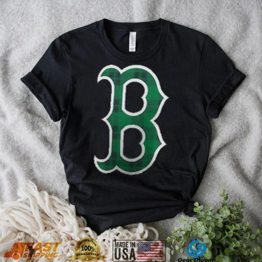 Men’s Boston Red Sox Fanatics Branded Black Emerald Plaid Personalized Name & Number T Shirt