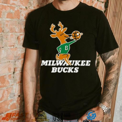 Milwaukee Bucks Mitchell & Ness Unisex Hardwood Classics MVP Throwback Logo T Shirt