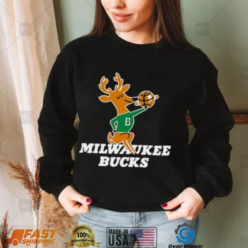 Milwaukee Bucks Mitchell & Ness Unisex Hardwood Classics MVP Throwback Logo T Shirt