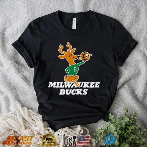 Milwaukee Bucks Mitchell & Ness Unisex Hardwood Classics MVP Throwback Logo T Shirt