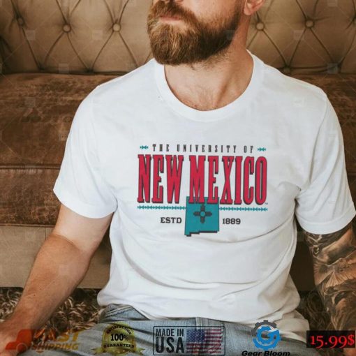 New Mexico Lobos Oatmeal Turquoise Pattern T Shirt