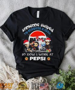 Official baby horror santa someone swiped my reindeer sleigh so now I work at pepsi christmas shirt