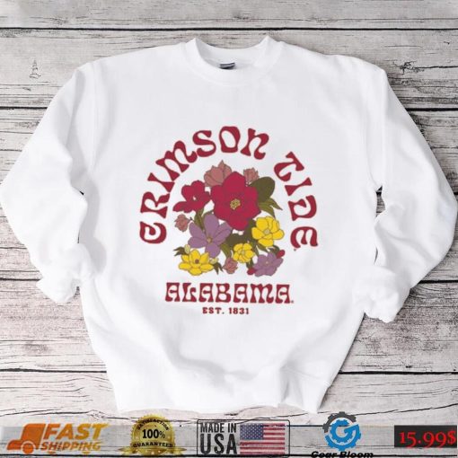 Alabama Crimson Tide League Collegiate Wear Two Hit Flower Tumble T Shirt