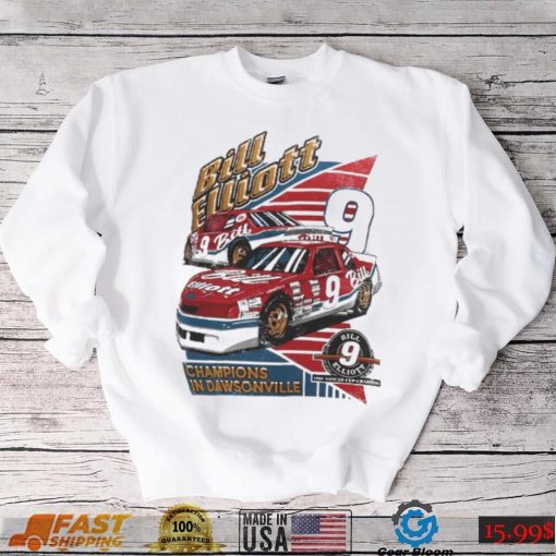 Bill Elliott Checkered Flag 2 Spot Long Sleeve T Shirt