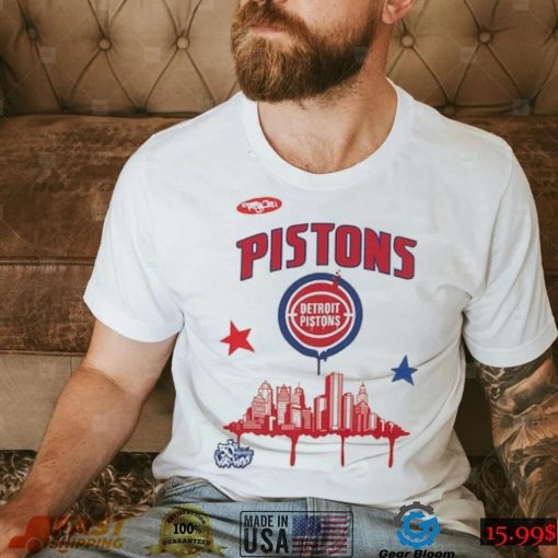 Detroit Pistons Mitchell & Ness x Tats Cru Hardwood Classics City T Shirt