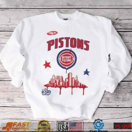 Detroit Pistons Mitchell & Ness x Tats Cru Hardwood Classics City T Shirt