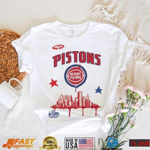 Detroit Pistons Mitchell & Ness x Tats Cru Hardwood Classics City T Shirt