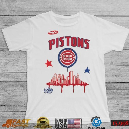 Detroit Pistons Mitchell & Ness x Tats Cru Hardwood Classics City T Shirt