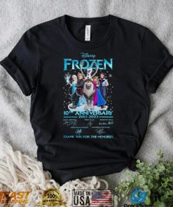 Disney Frozen 10th anniversary 2013 2023 Signatures Thank You For The Memories Shirt