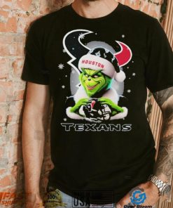 Grinch Hat Santa Houston Texans Helmet Logo Merry Christmas Shirt