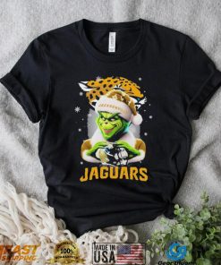 Grinch Hat Santa Jacksonville Jaguars Helmet Logo Merry Christmas Shirt