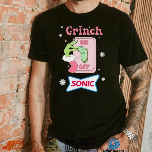 Grinch On Of Sonic Logo Merry Christmas Shirt