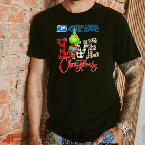 Grinch United States Postal Service Logo Love Christmas Shirt
