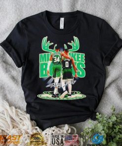 Milwaukee Bucks Giannis Antetokounmpo and Damian Lillard signatures shirt