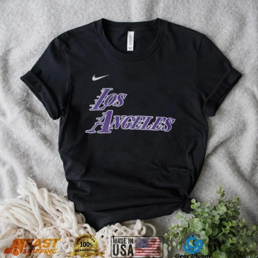 Nike 2022 23 City Edition Los Angeles Lakers Black Boxy T Shirt