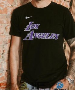 Nike 2022 23 City Edition Los Angeles Lakers Black Boxy T Shirt