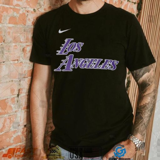 Nike 2022 23 City Edition Los Angeles Lakers Black Boxy T Shirt