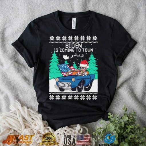 Official Merry Christmas Joe Biden Is Coming To Town Ugly sweater Christmas shirt