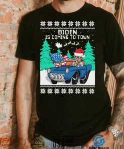 Official Merry Christmas Joe Biden Is Coming To Town Ugly sweater Christmas shirt