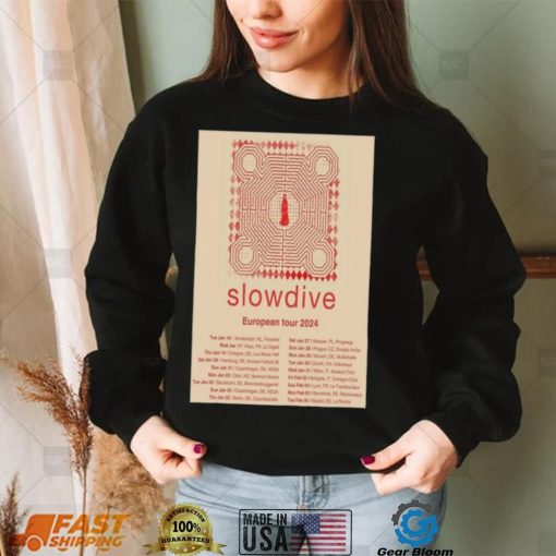 Official Slowdive European Tour 2024 Poster shirt