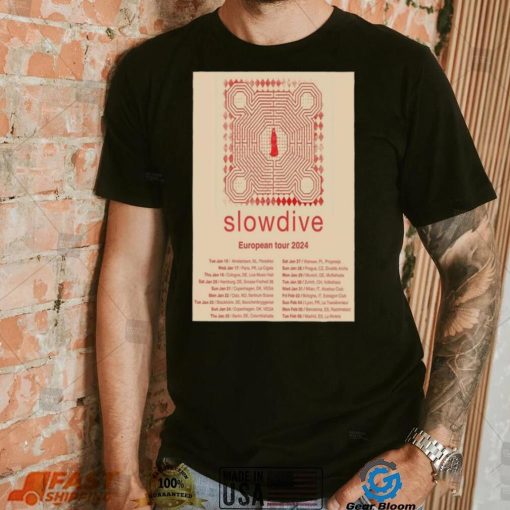 Official Slowdive European Tour 2024 Poster shirt