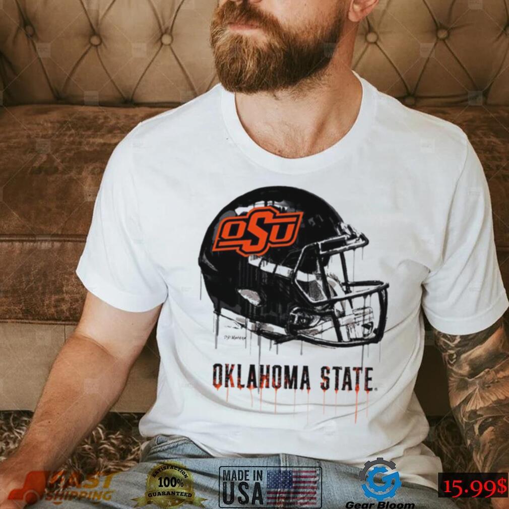 Oklahoma State Cowboys football helmet art t shirt