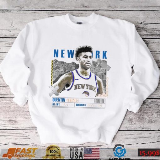 Quentin Grimes number 6 New York Knicks basketball player paper poster shirt