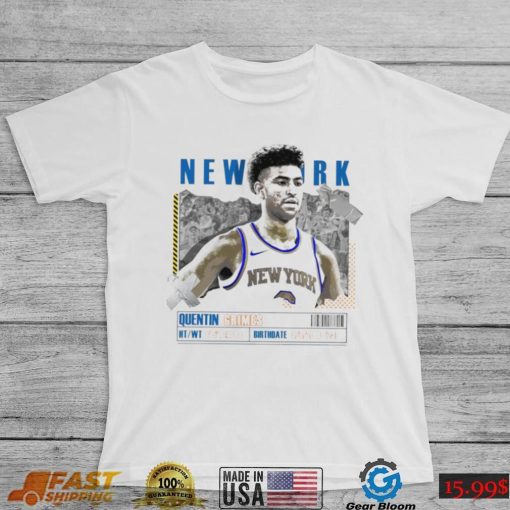 Quentin Grimes number 6 New York Knicks basketball player paper poster shirt