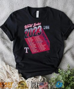 Texas Rangers Majestic Threads 2023 World Series Champions Life Of The Party Roster T Shirts